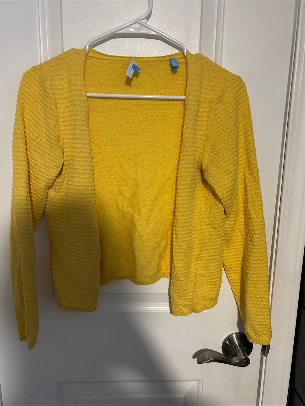 Draper James Bright Yellow Open-Front Textured Cardigan